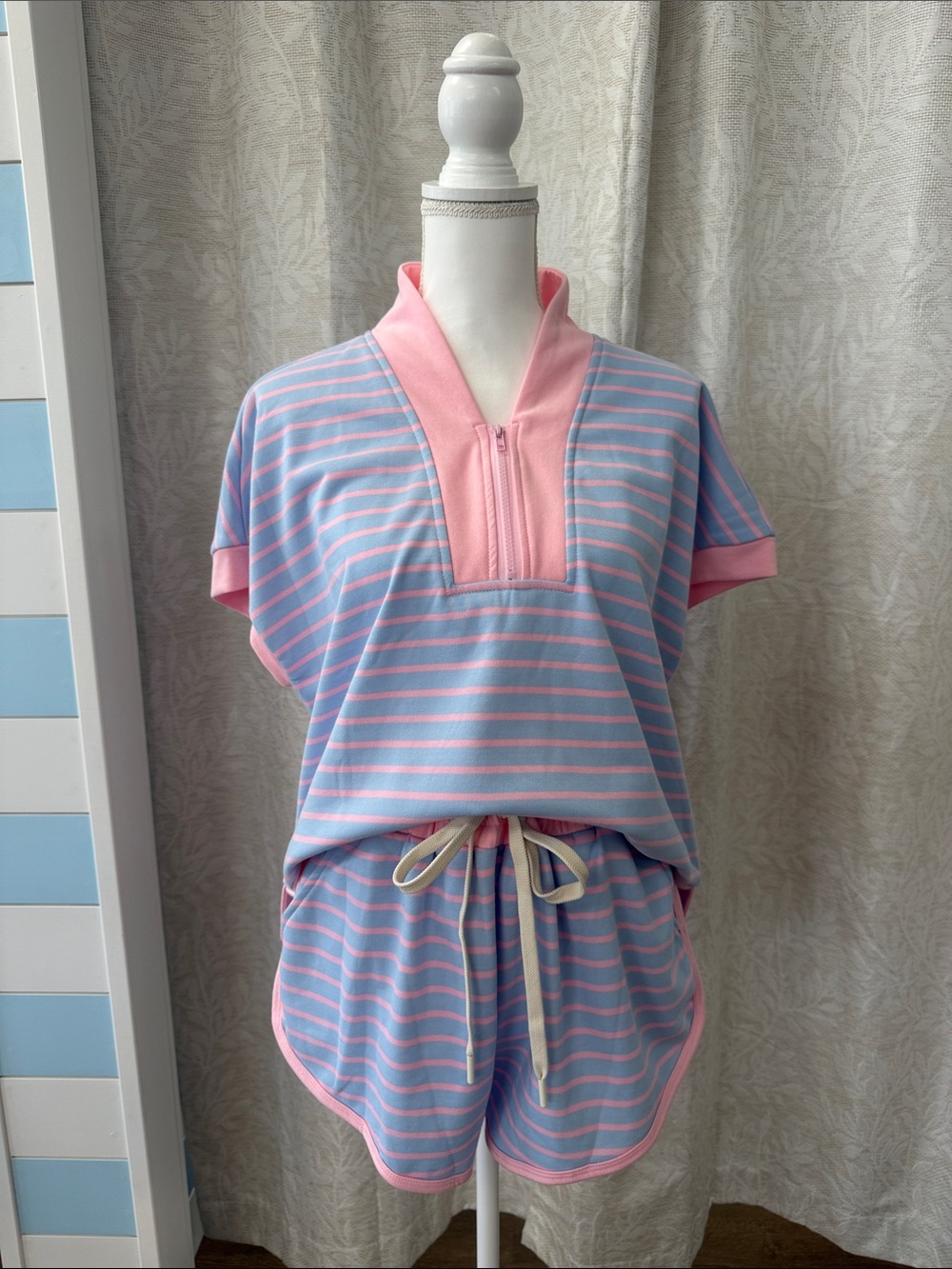 Soft Stripe Pink & Blue Women’s Lounge Set